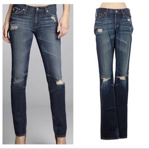 AG Premier Skinny Straight leg distressed jeans Size 24 X 33
